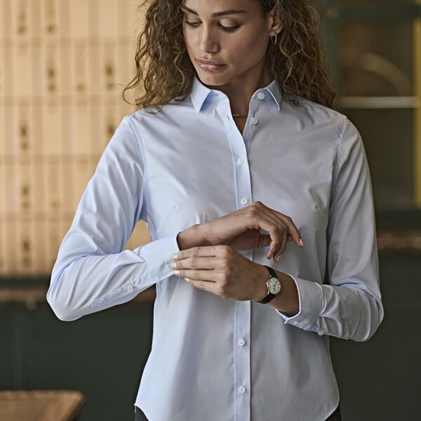 Tee Jays Ladies Stretch Luxury Long Sleeve Poplin Shirt Thumbnail